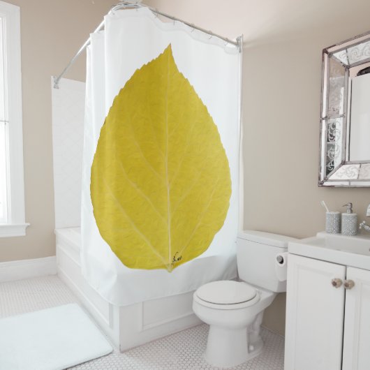 Yellow Aspen Leaf #5 Duschvorhang (Beispiel)