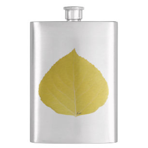 Yellow Aspen Leaf #5 Flachmann