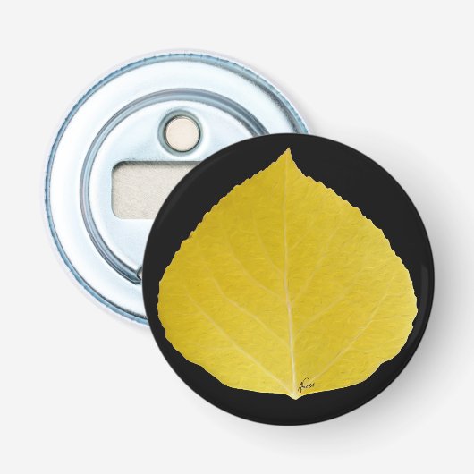 Yellow Aspen Leaf #5 Flaschenöffner (Vorderseite)