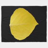 Yellow Aspen Leaf #5 Fleecedecke (Vorderseite (Horizontal))