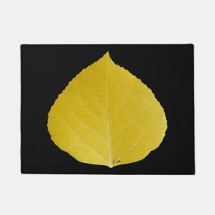 Yellow Aspen Leaf #5 Fußmatte