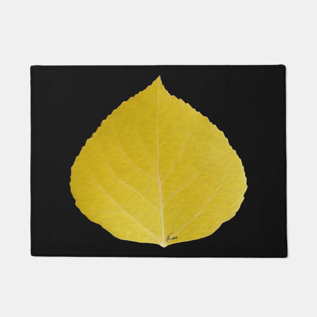 Yellow Aspen Leaf #5 Fußmatte (Vorderseite)