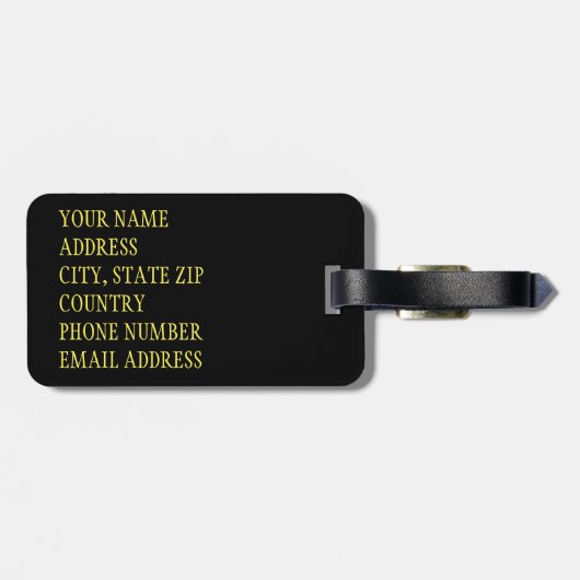 Yellow Aspen Leaf #5 Gepäckanhänger (Rückseite horizontal)