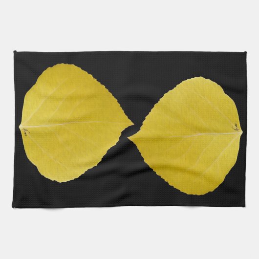 Yellow Aspen Leaf #5 Geschirrtuch (Horizontal)