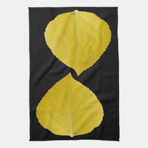 Yellow Aspen Leaf #5 Geschirrtuch