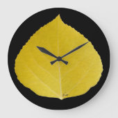 Yellow Aspen Leaf #5 Große Wanduhr (Vorderseite)