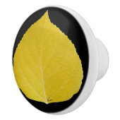 Yellow Aspen Leaf #5 Keramikknauf (Rechts)