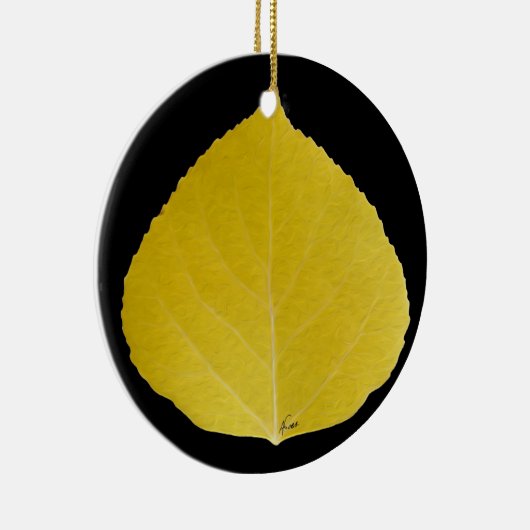 Yellow Aspen Leaf #5 Keramikornament (Rechts)