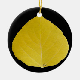 Yellow Aspen Leaf #5 Keramikornament