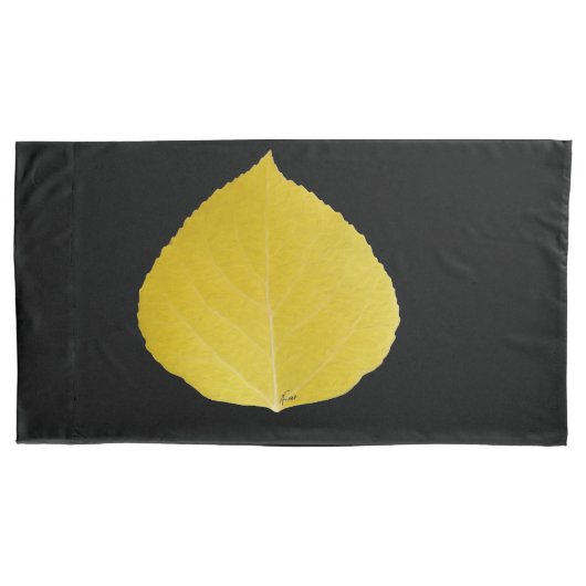 Yellow Aspen Leaf #5 Kissenbezug (Vorderseite-Links)