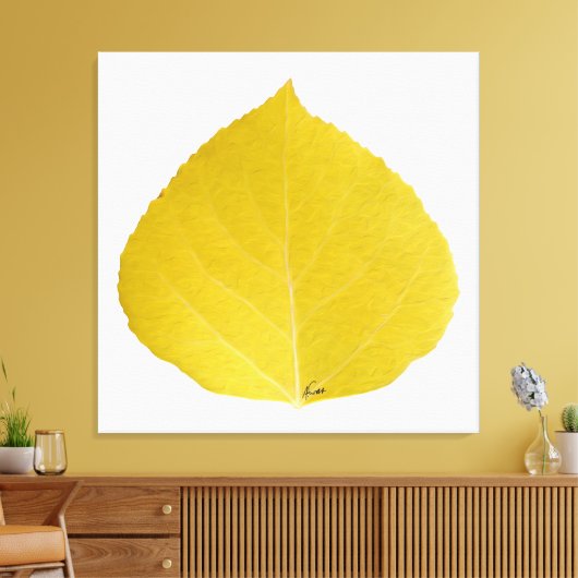 Yellow Aspen Leaf #5 Leinwanddruck (Insitu (Wohnzimmer))