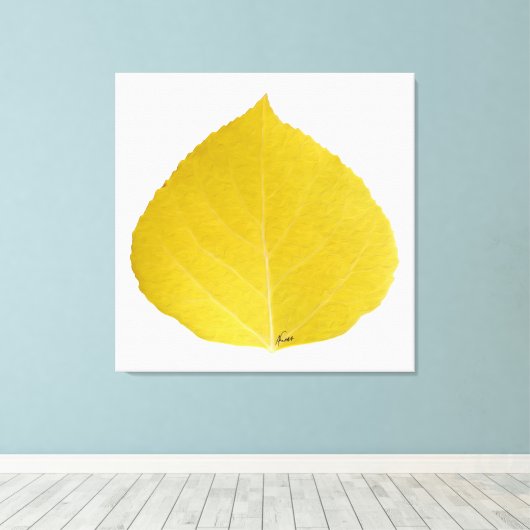 Yellow Aspen Leaf #5 Leinwanddruck (Insitu (Holzboden))