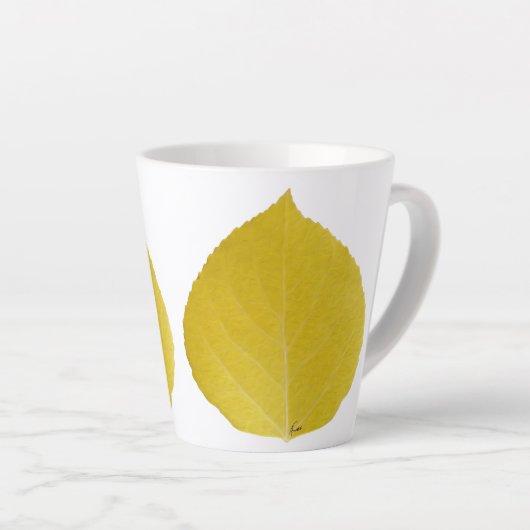 Yellow Aspen Leaf #5 Milchtasse (Rechte Ecke)