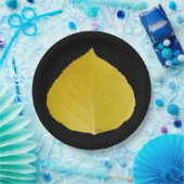 Yellow Aspen Leaf #5 Pappteller (Party)