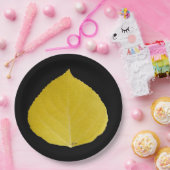 Yellow Aspen Leaf #5 Pappteller (Party)