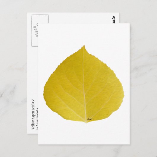 Yellow Aspen Leaf #5 Postkarte (Vorne/Hinten)