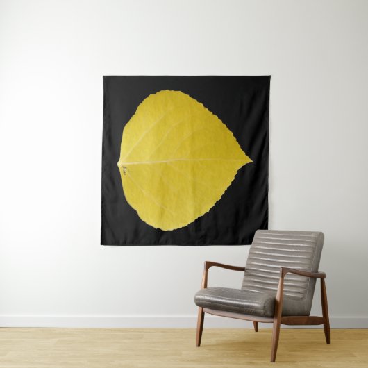Yellow Aspen Leaf #5 Wandteppich (Beispiel (Horizontal))