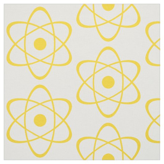 Yellow Atom Symbol Fabric Stoff (Muster)