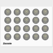 Yellow Atomic Chalkboard Danke Stickers (Blatt)