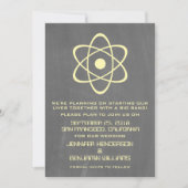 Yellow Atomic Chalkboard Save the Date einladen (Vorderseite)