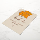 Yellow Autumn Maple Leaf Wedding Vielen Dank Folieneinladung (Gedreht)