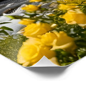 Yellow Autumn Snowy Mountains Aspen River Poster (Ecke)