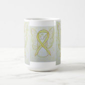 Yellow Awareness Ribbon Angel Art Tasse (Mittel)