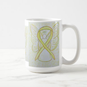 Yellow Awareness Ribbon Angel Art Tasse