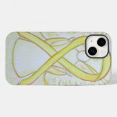 Yellow Awareness Ribbon Angel Custom iPhone Case (Rückseite (Horizontal))