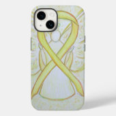 Yellow Awareness Ribbon Angel Custom iPhone Case (Rückseite)