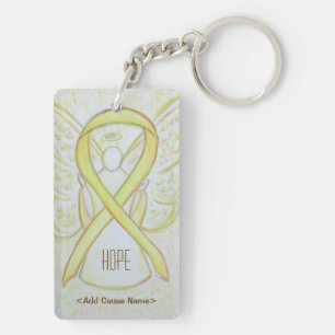 Yellow Awareness Ribbon Angel Custom Schlüsselanhä Schlüsselanhänger