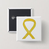 Yellow Awareness Ribbon Custom Art Buttone Button (Vorne & Hinten)