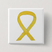 Yellow Awareness Ribbon Custom Art Buttone Button (Vorderseite)