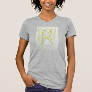 Yellow Awareness Ribbon Engel Custom Art T - Shirt