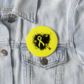 Yellow Awareness Ribbon Grunge Herz Button (Beispiel)