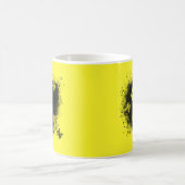 Yellow Awareness Ribbon Grunge Herz Kaffeetasse (Mittel)