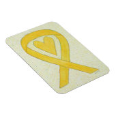 Yellow Awareness Ribbon Herz Custom Magnet Geschen (Rechte Seite)