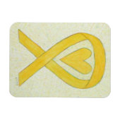 Yellow Awareness Ribbon Herz Custom Magnet Geschen (Horizontal)
