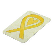 Yellow Awareness Ribbon Herz Custom Magnet Geschen (Linke Seite)
