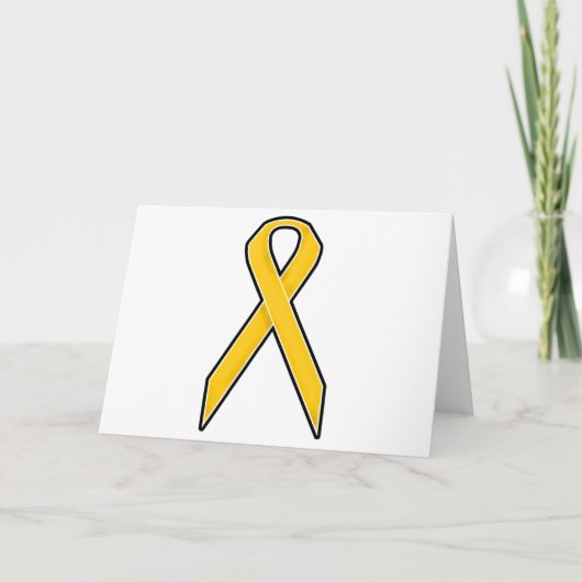 Yellow Awareness Ribbon Karte (Vorderseite)