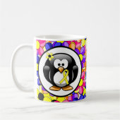 Yellow Awareness Ribbon Penguin Kaffeetasse (Links)