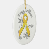 Yellow Awareness Ribbon Weihnachtskur Ornament (Rechts)