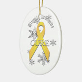 Yellow Awareness Ribbon Weihnachtskur Ornament (Links)