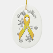 Yellow Awareness Ribbon Weihnachtskur Ornament (Vorne)