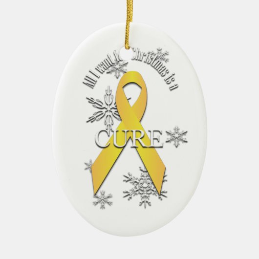 Yellow Awareness Ribbon Weihnachtskur Ornament (Vorne)