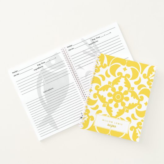 Yellow Azulejos Portugiesischer Roter Thun Notizblock (Innenseite)