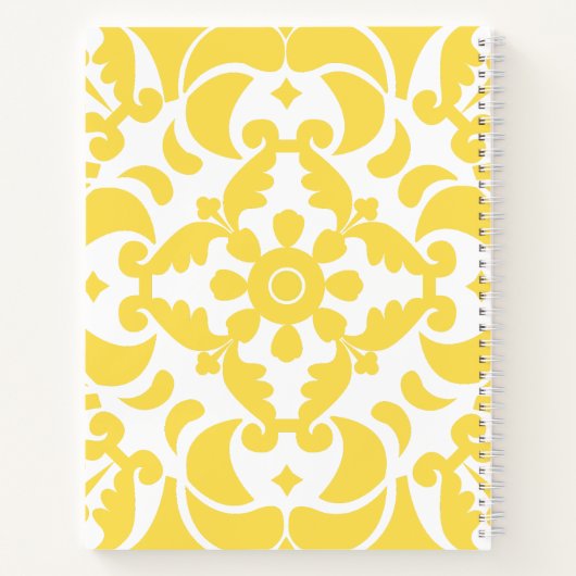 Yellow Azulejos Portugiesischer Roter Thun Notizblock (Rückseite)