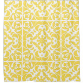 Yellow Azulejos Portugiesisches Mittelmeer Duschvorhang (Vorderseite)