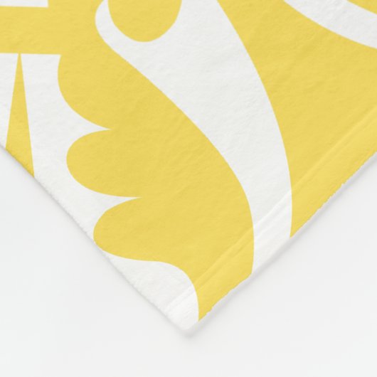 Yellow Azulejos Portugiesisches Mittelmeer Fleecedecke (Ecke)