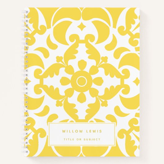 Yellow Azulejos Portugiesisches Mittelmeer Notizblock (Vorderseite)